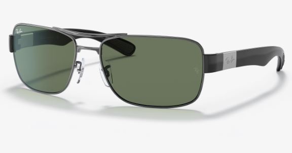 RB3522 004/71 SIZE 61 GUNMETAL /GREEN RECTANGULER UNISEX 8053672298642 view 3