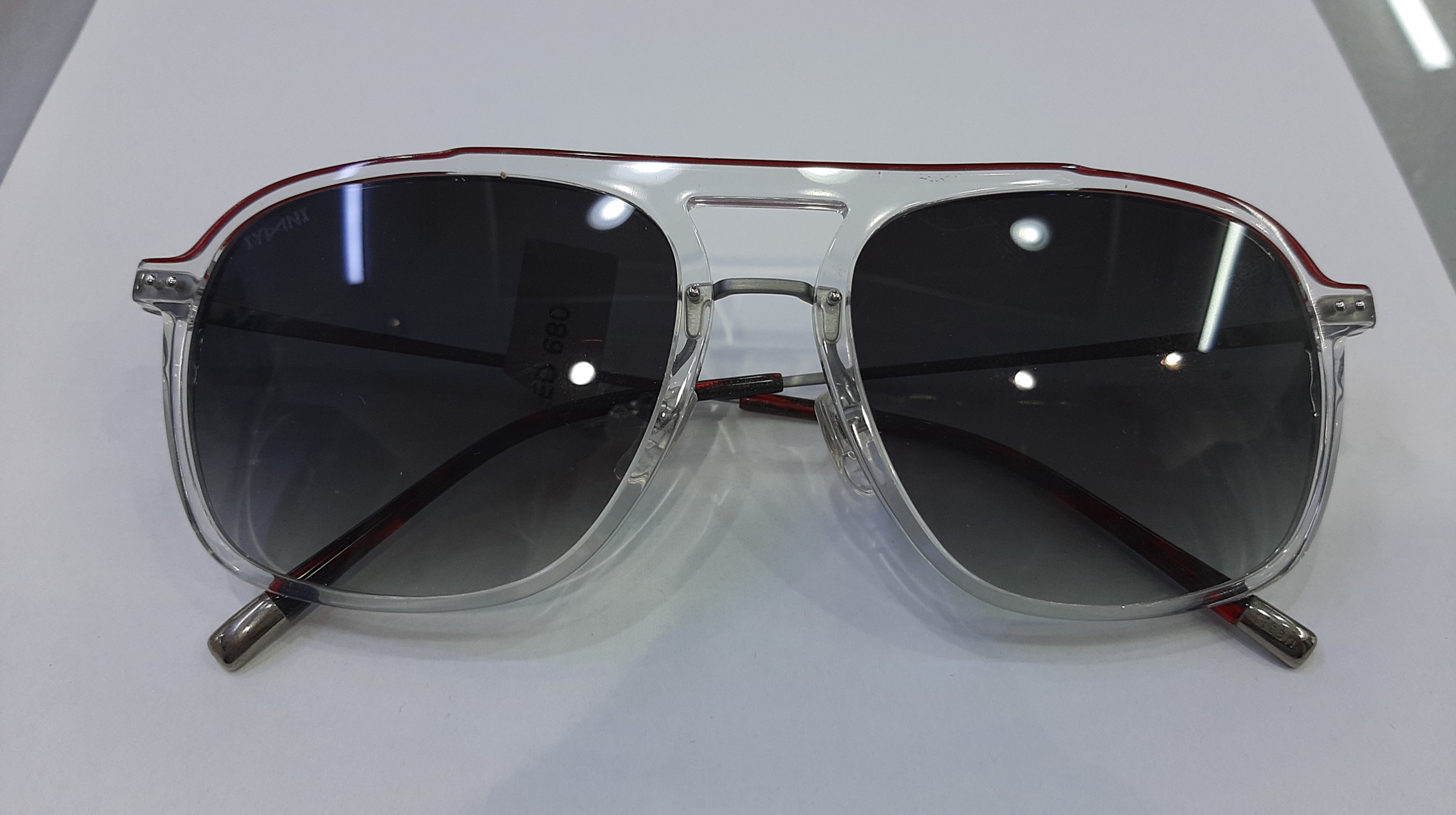 IYOONI MW306 C1 TITANIUM TRANSPARENT WITH GREY GRADIENT LENS SQUARED UNISEX view 3
