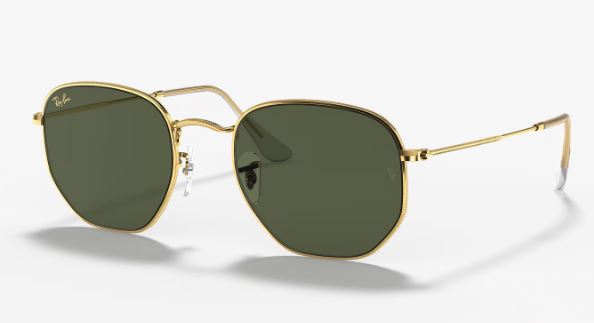 RB3548N 919631 SIZE 54 GOLD WITH GREEN HEXAGON UNISEX 8056597209663 view 3
